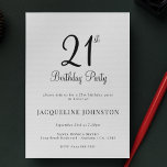21:a födelsedagens moderna Elegant-kalligrafi Inbjudningar<br><div class="desc">Sofistikerat skript och elegant 21:a födelsedagsinbjudan.</div>