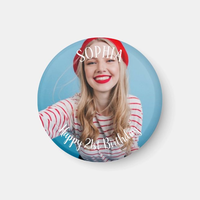 21:a födelsedagens personlig magnet (Framsidan)