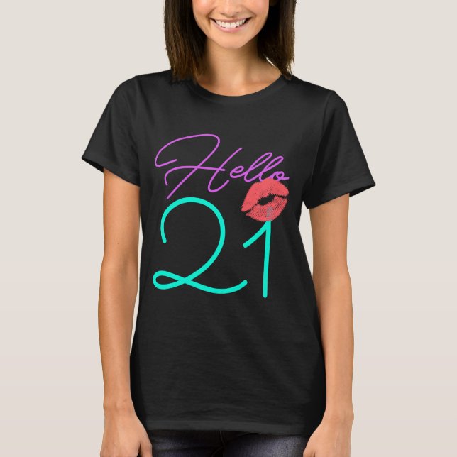 21:a födelsedagens Rosa Kvinnor T Shirt (Framsida)