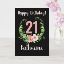 21:a födelsedagens svarta Blommigt Girl Namn