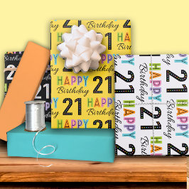 21:a födelsedagets färgstarka typografi