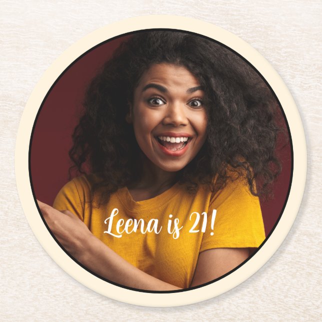 21:a födelsedagsfotot Underlägg Ram (Framsidan)