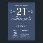 21:a födelsedagsinbjudan blått inbjudningar<br><div class="desc">21:a födelsedagsinbjudan med blå bakgrund. Vuxen födelsedag. Manar eller Women Bday Inbjudan. 13:e 15:e 16:e 18:e 20:e 30:e 40:e 60:e 70:e 80:e 90:e 100:e,  oavsett ålder.
Om du vill göra ytterligare anpassningar klickar du på knappen Anpassa och användor verktygen som är utformat för att ändra mallen.</div>