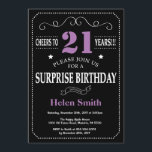 21:a födelsedagsinbjudan Lila och svart Inbjudningar<br><div class="desc">21:a födelsedagarinbjudan Lila och svart typografi. Chalkboard. Svartvit bakgrund. Vuxen Birthday. Male Manar eller Women Birthday. Kids Boy eller Girl Dam Tonåring Teenage Bday Inbjudan. 13:e 15:e 16:e 18:e 20:e 30:e 40:e 60:e 70:e 80:e 90:e 100:e. Vilken ålder som helst. Om du vill göra ytterligare anpassningar klickar du på knappen...</div>