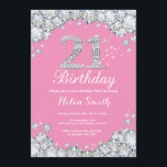 21:a födelsedagsinbjudan Rosa och Silver Diamond Inbjudningar<br><div class="desc">21:a födelsedagsinbjudan. Rosa och Silver Rhinestone Diamond. Elegant Birthday Bash inbjudan. Vuxen födelsedag. Kvinnor födelsedag. Manar födelsedagen.
Om du vill göra ytterligare anpassningar klickar du på knappen Anpassa och användor verktygen som är utformat för att ändra mallen.</div>