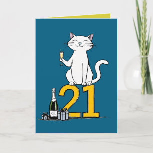 21:a födelsedagskatten firande 21 år tjugoförsta tack kort