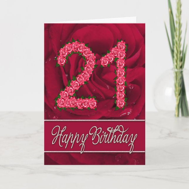 21:a födelsedagskort med ro och löv kort (Framsida)