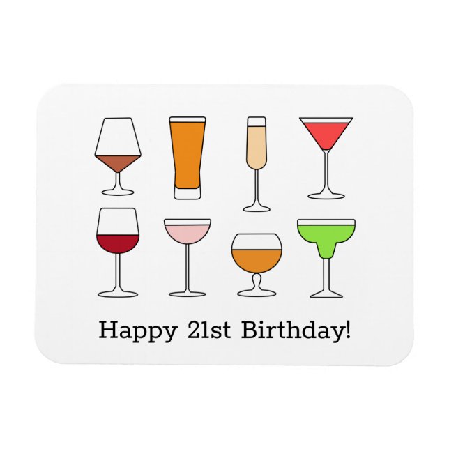 21:a födelsedagskortet magnet (Horisontell)