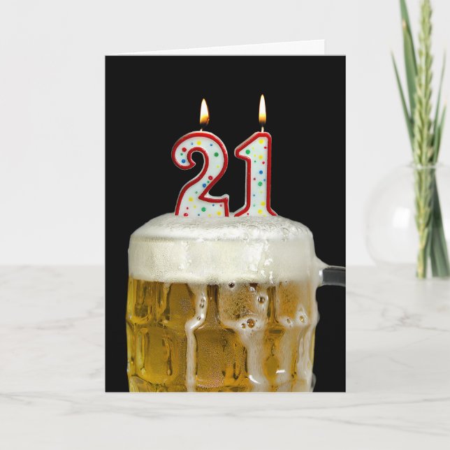 21:a födelsedagsöl kort (Framsida)