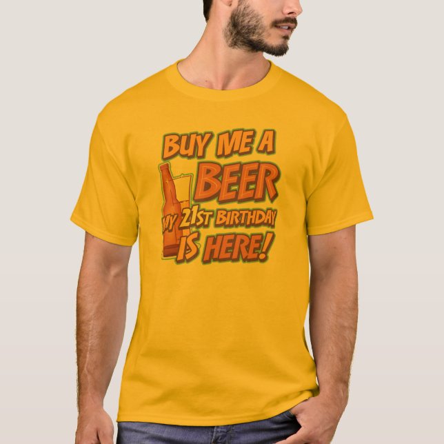21:a födelsedagsöl tee shirt (Framsida)