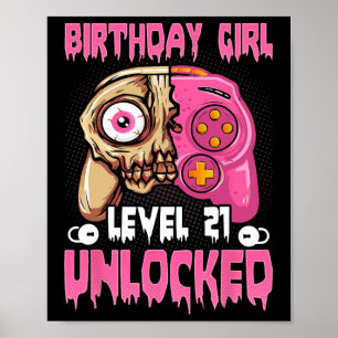 21:a födelsedagsstjuren 21 Olåst videospel ha Poster