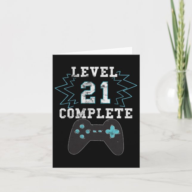 21:a födelsedagsvideokammet Humor Tee Funny Gamer  Kort (Framsida)