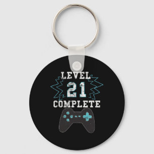 21:a födelsedagsvideokammet Humor Tee Funny Gamer Nyckelring