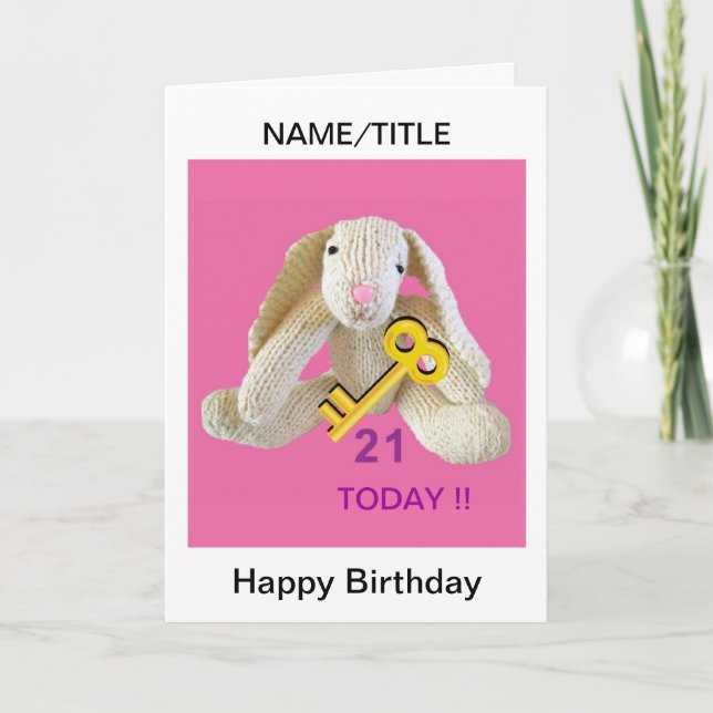 21:a födelsekortkanin personifierar namn kort (Framsida)