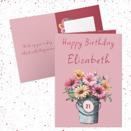 21:a gerbera-blommor namn rosa födelsedag kort