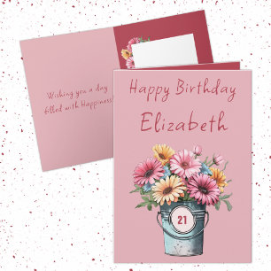 21:a gerbera-blommor namn rosa födelsedag kort