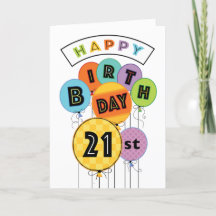 21:a Grattis på födelsedagen Bright Typography-bal
