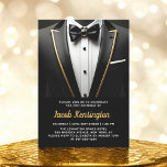 21:a händelsen Black and Guld Tuxedo Birthday Inbjudningar<br><div class="desc">Fira i stil med den här inbjudan till nyårsaftonferensen i Black and Guld Tuxedo, där elegans och sofistikering uttrycks. Den eleganta svarta bakgrunden och de skuggande accenterna från guld anger tonen för en luxuriös affär, perfekt för en milstolpe firande. Med sin förfinade tuxedo-inspirerade utformning fångar den här inbjudan kärnan i...</div>