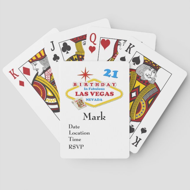 21:a Las Vegas-födelsedagskort Casinokort (Baksidan)