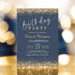21:a marinblått Guld Glitter, alla åldrar Inbjudningar<br><div class="desc">Gör ett stort påstående med denna 21:a marinens blå Guld Glitter vilken ålder som helst på födelsedagsinbjudan. Den rik marinblåa bakgrunden parad med skakande guld glitter inslag skapar ett häpnadsväckande, elegant utseende. Oavsett om du firar en 21:a födelsedag eller någon annan speciell milstolpe, tillför den här inbjudan en lyxig beröring...</div>