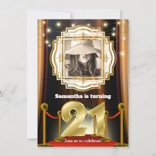 21:a röda mattor (hollywood) VIP-foto guld party I Inbjudningar