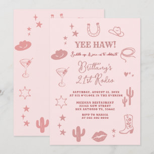21:a sydvästra Ranch-Födelsedagsfesten Inbjudan
