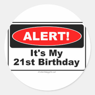 21 Åldersgåvor! Min 21:a födelsedag Runt Klistermärke