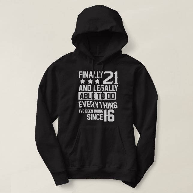 21 ÅR - 21:a födelsedagen Hoodie (Design framsida)