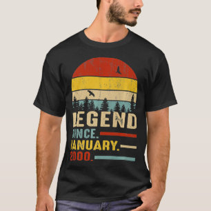 21 år gammal retro Birthday Gift-legend sedan Janu T Shirt