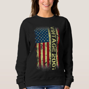 21 år gammal Vintage 2001 Amerikansk Flagga 21:a f T Shirt