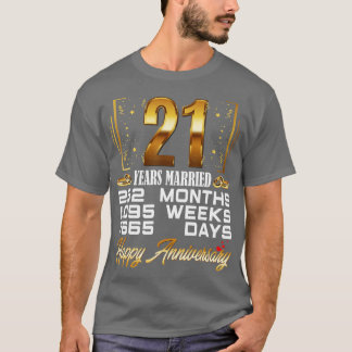 21 år med gift på 21:a Bröllop-årsdagen T Shirt
