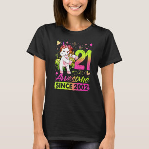21-åriga Floss Unicorn 21:a födelsedagsflickan T Shirt