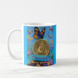 21 års AA-Grattis Butterflies Kaffemugg
