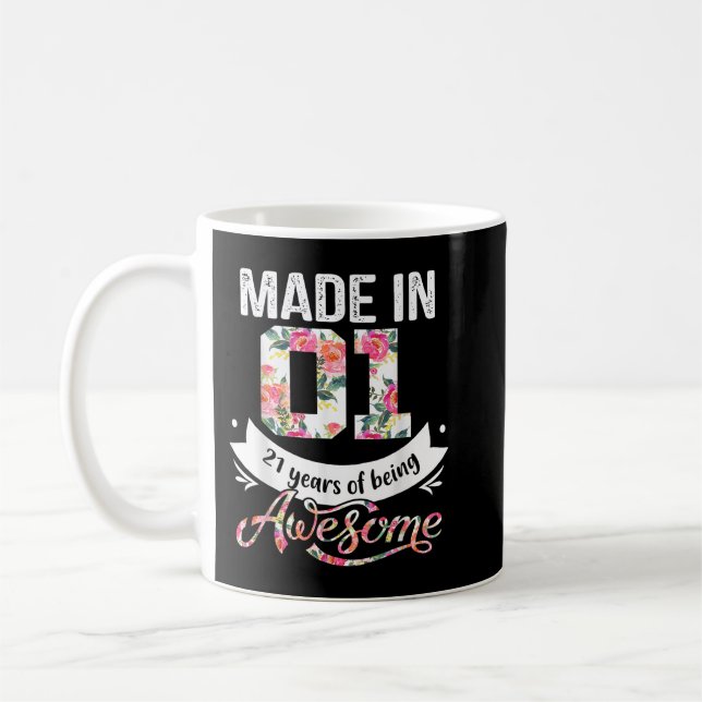 21 års ålder 21:a födelsedagen Born 2001 Kaffemugg (Vänster)