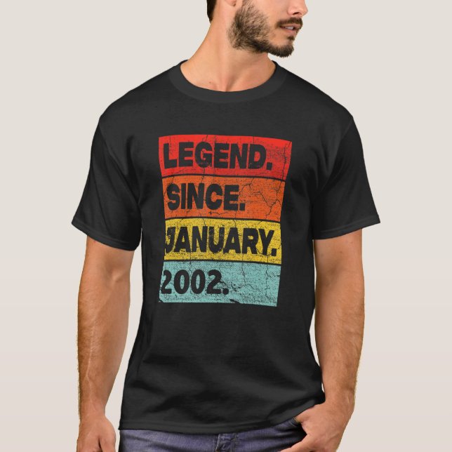 21 års ålder sedan januari 2002 21:a födelsedagen t shirt (Framsida)