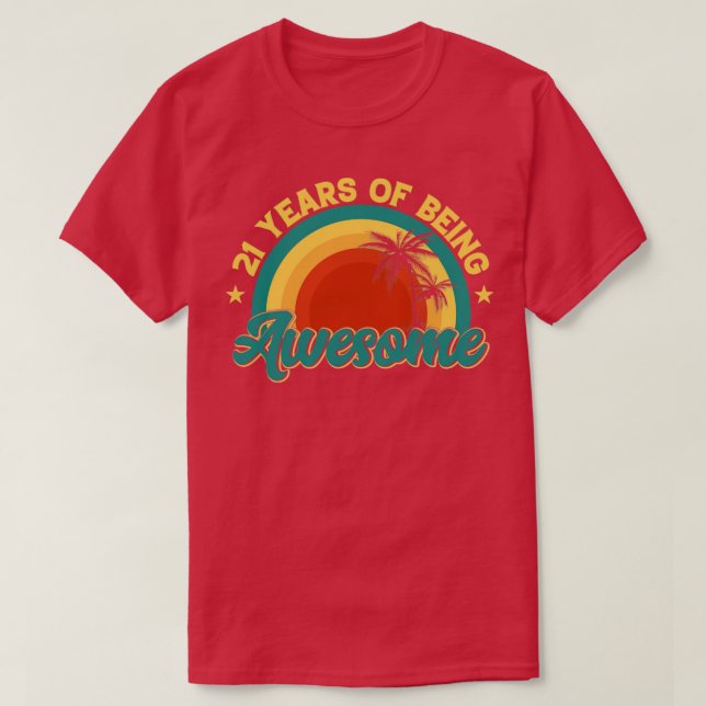 21 ÅRS Åldersdag Vintage T Shirt (Design framsida)