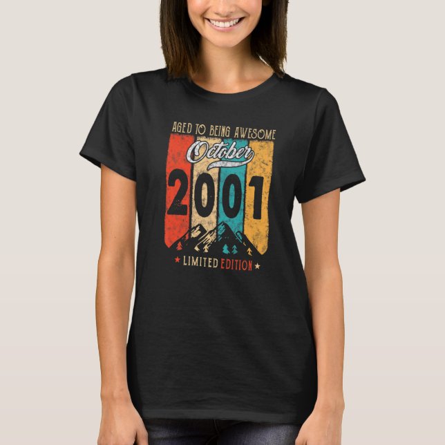 21 ÅRS Ålderskurs oktober 2001 21:a födelsedagen T Shirt (Framsida)