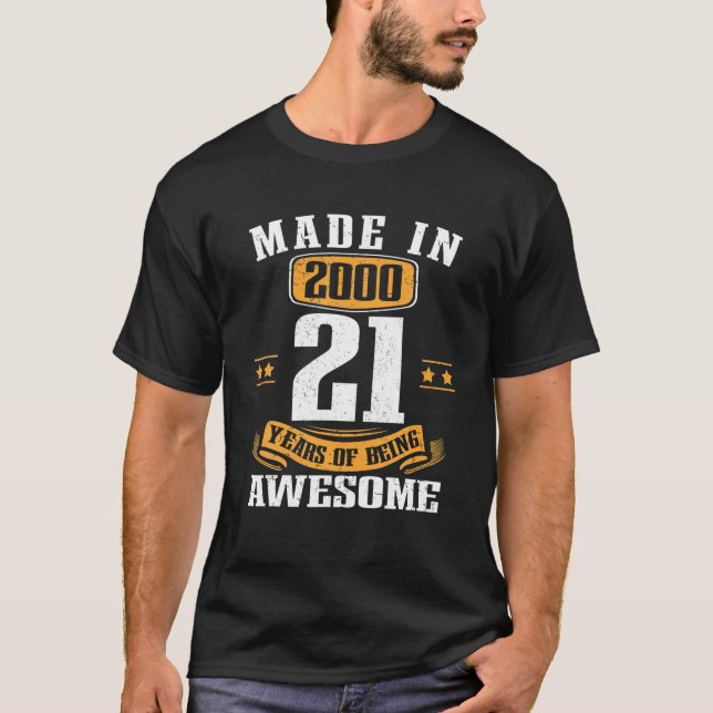 21 års gammal födelsedagspresent 21:e Fantastisk-b T Shirt (Framsida)