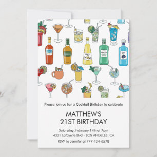 21-års inbjudningar Cocktail Modern