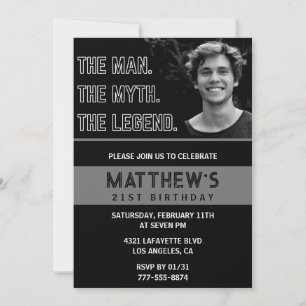 21-års inbjudningar Mannen Legenden
