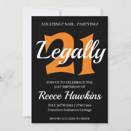 21-års inbjudningar moderna svart och vitt