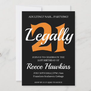 21-års inbjudningar moderna svart och vitt