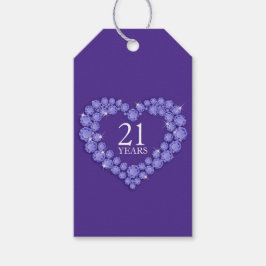 21 års märkre med obotlig hjärtpåverkan lila gåva presentetikett