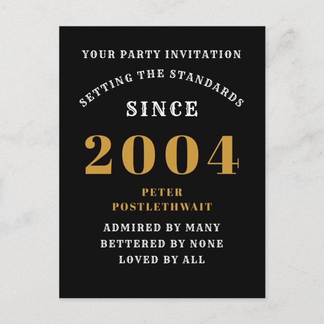 21-årsdag 2004 Svart Guld Vykort (Framsida)