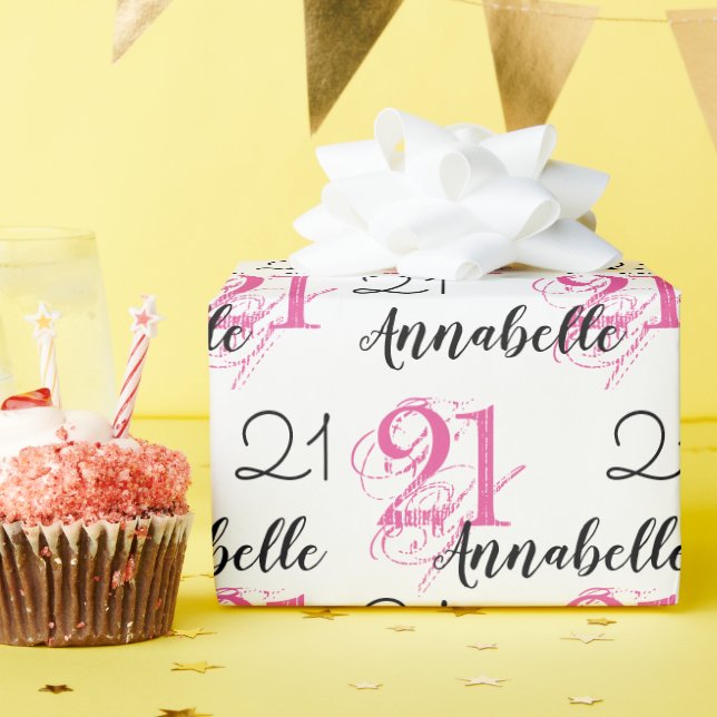 21-årsdag 21 år rosa presentpapper (Födelsedagsfest)