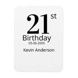 21-årsdag fet namn datum enkel man pojke magnet