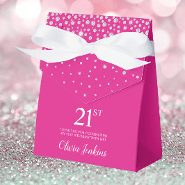 21-årsdag Hot Pink Glittrande Tack Presentaskar