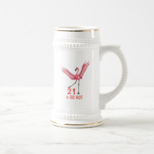 21-årsdag Humor Het Flamingo Rosa Guld Sejdel