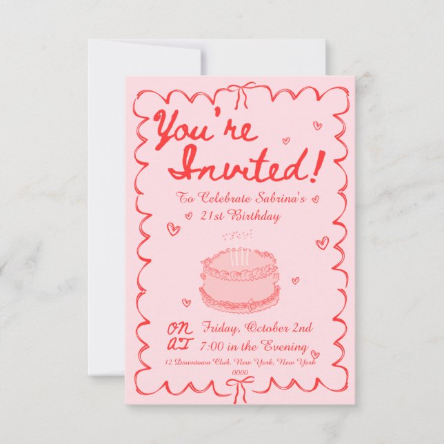 21-årsdag inbjudningar (Framsida)