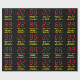 21-årsdag: Röd digital klockstil "21" + Namn Presentpapper